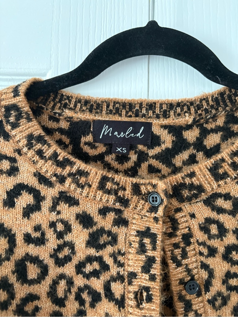 Marled Leopard Print Cardigan - Picture 3 of 4